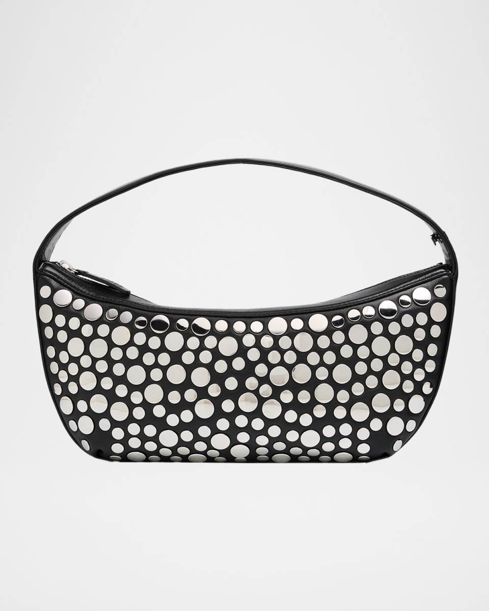 Demy Mirror-Embellished Leather Shoulder Bag